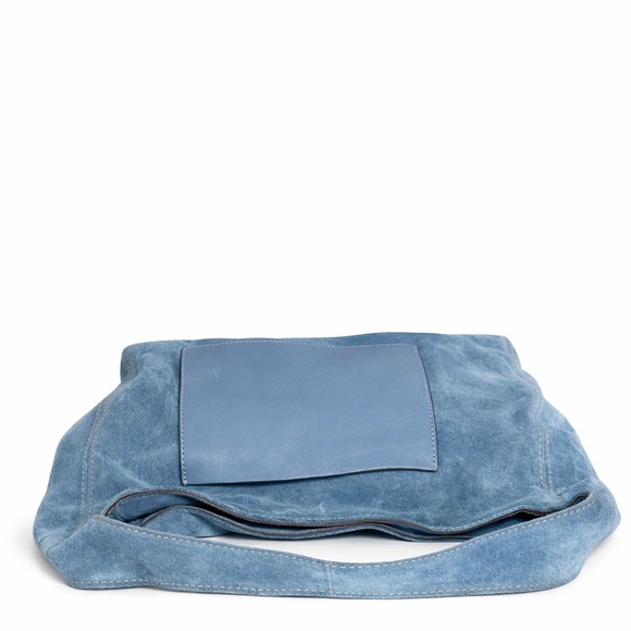 Michael Kors Blue Suede Hobo Shoulder Bag - Picture 6 of 7